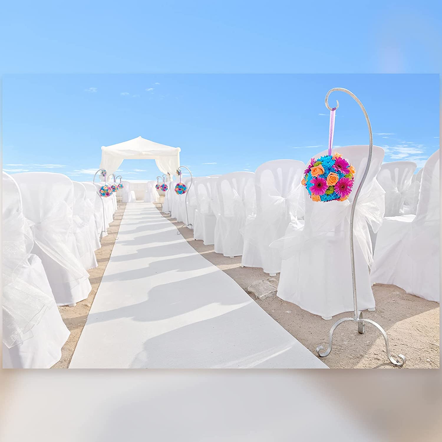 Aisle Runner White - Weißer Hochzeitsteppich, rutschfest, für Flure, Hotels,