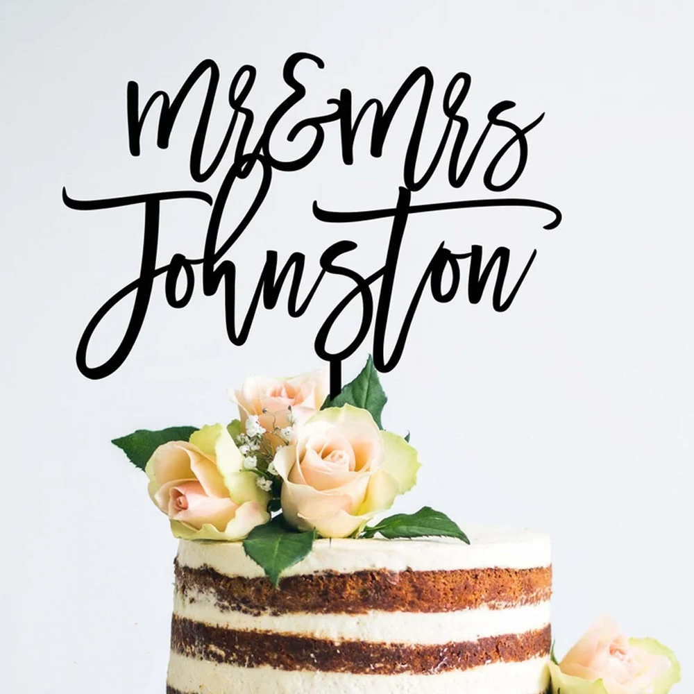 Wedding Supply Rentals - Personalisierte Mr & Mrs Hochzeit Kuchen
